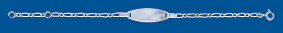 Identidad bebe de plata BP (1X1) 60 X 16cm     Placa oval Anilla Intermedia a 2cm