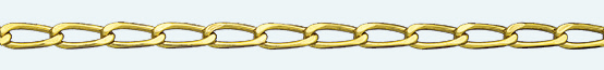 Cadena latón chapada en oro BILBAO Lapidada 4 Caras 175