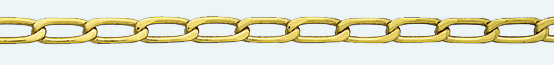 OPEN CURB Brass gold plated chain 4 sided diamond cut 200