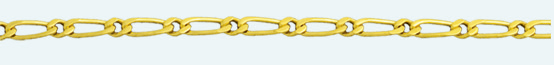 FIGARO Brass gold plated chain (1X1) 2 sided diamond cut 100