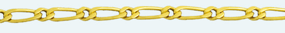 FIGARO Brass gold plated chain (1X1) 2 sided diamond cut 150