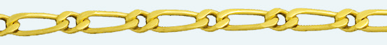 Cadena latón chapada en oro BARBADA PROGRAMADA (1X1) Lapidada 2 Caras 200