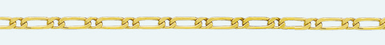 FIGARO Brass gold plated chain (1X1) 4 sided diamond cut 120