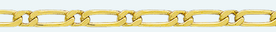 FIGARO Brass gold plated chain (1X1) 4 sided diamond cut 220