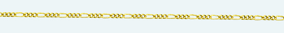 FIGARO Brass gold plated chain (1X3) 2 sided diamond cut 100