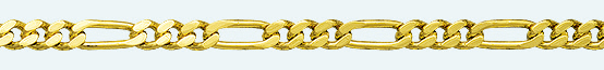 FIGARO Brass gold plated chain (1X3) 2 sided diamond cut 220