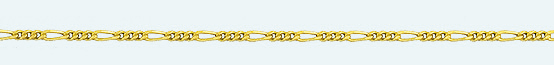 FIGARO Brass gold plated chain (1X3) 4 sided diamond cut 100