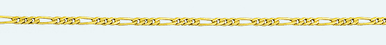 FIGARO Brass gold plated chain (1X3) 4 sided diamond cut 120