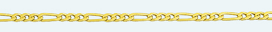 FIGARO Brass gold plated chain (1X3) 4 sided diamond cut 175