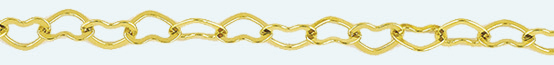 HEART Brass gold plated chain 80