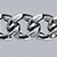 CURB Hollow silver chain 2 sided diamond cut