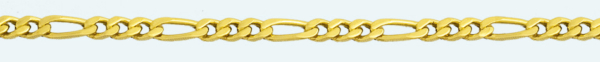 FIGARO Brass gold plated chain (1X3) 4 sided diamond cut